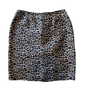 Vintage Ann Taylor Giraffe Print Silk Skirt